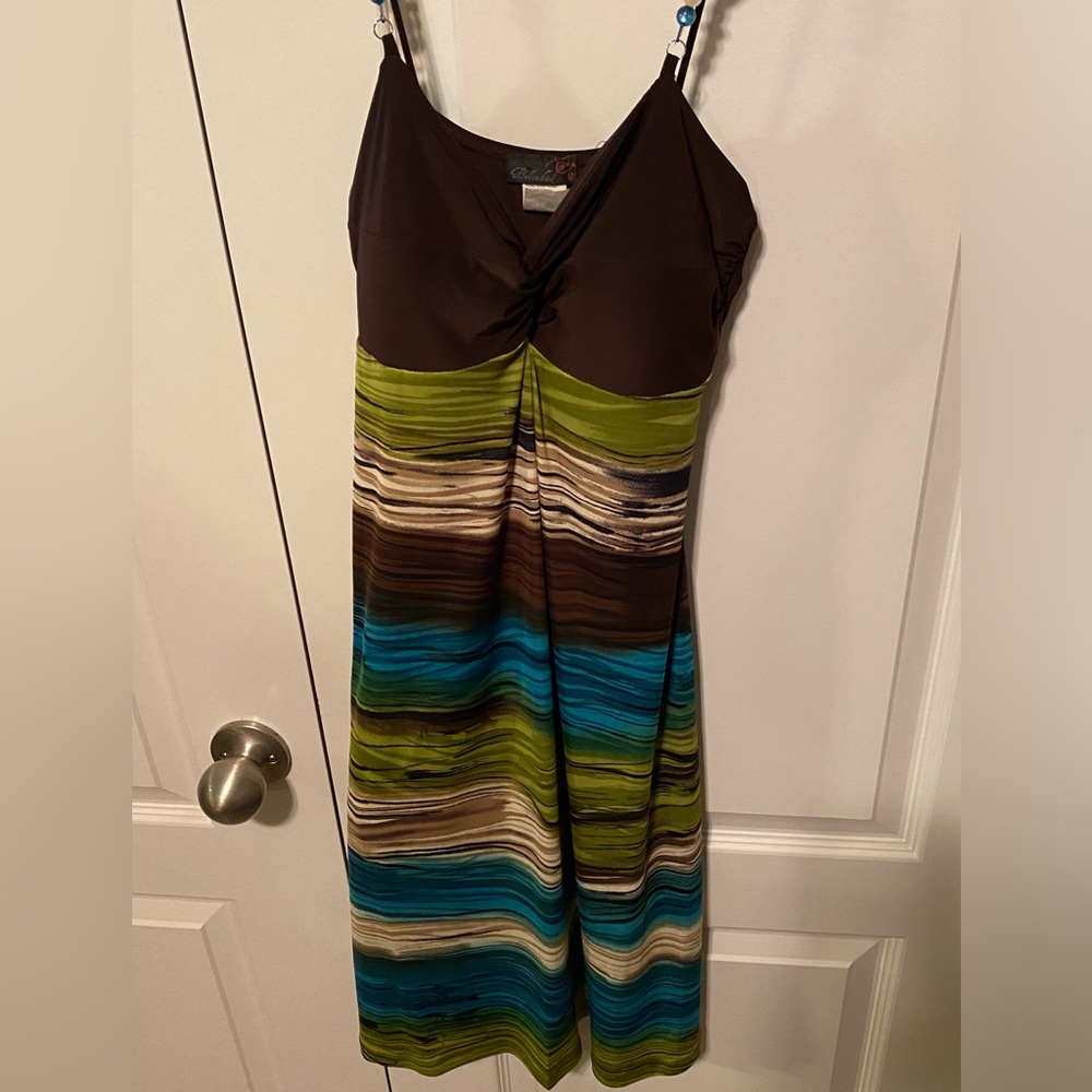 Belinda Beaded Spaghetti Strap Dress Sz L